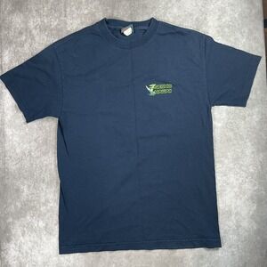 Vintage Gecko Hawaii Hang Loose Black Graphic Tshirt Mens Medium Double Sided